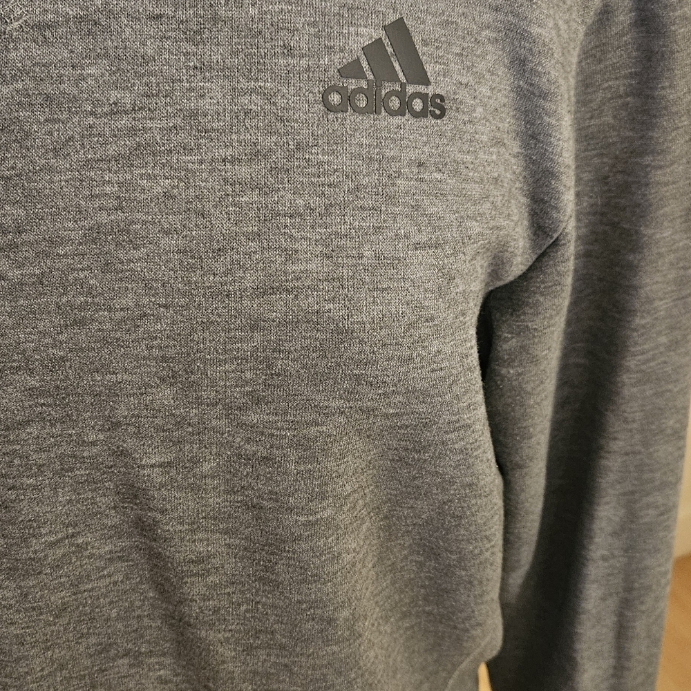 Adidas Essentials Trefoil Banded Crewneck Sweatshirt Men's M/Women's L Grey - Picture 2 of 6